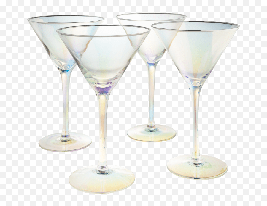 Set Of 4 Aragon Iridescent Martini Glasses By Shiraleah Chicago - Martini Glass Png,Martini Glass Png