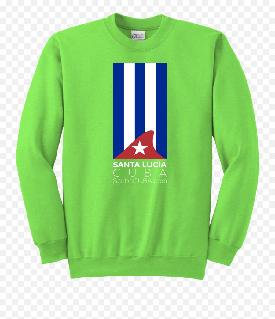 Youth Crewneck Sweatshirt - Classic Cuban Flag With Shark Fin Sta Lucia Port And Company Youth Fleece Crewneck Athletic Heather Png,Cuban Flag Png