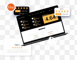 Embed Etsy Reviews Widget - JustReviewco Horizontal png
