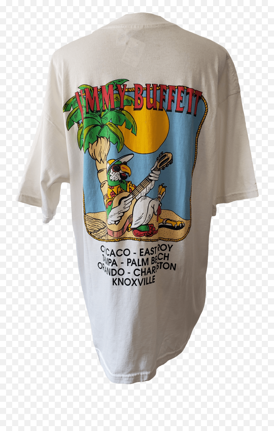 90u0027s Jimmy Buffett Graphic Print Concert T - Shirt By Fruit Of The Loom Short Sleeve Png,Jimmy Buffett Logo