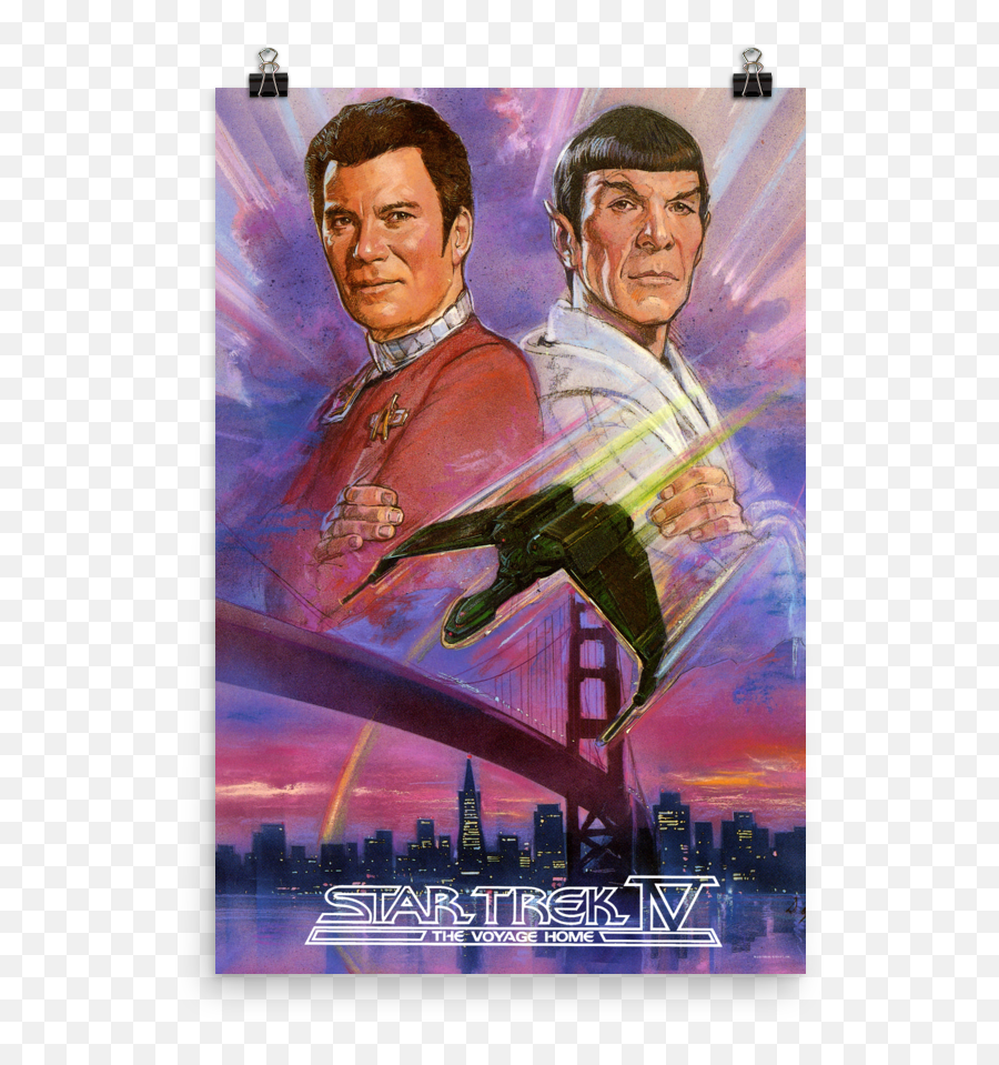 Kirk Spock Premium Satin Poster - Star Trek Iv The Voyage Home Vhs Png,Spock Png