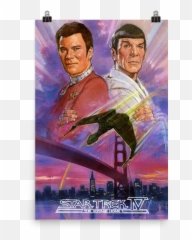 Kirk Spock Premium Satin Poster - Star Trek Iv The Voyage Home Vhs Png,Spock Png