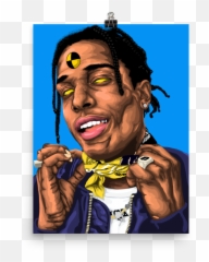 Rocky Premium Luster Poster - Asap Rocky Cartoon Png,Asap Rocky Logo
