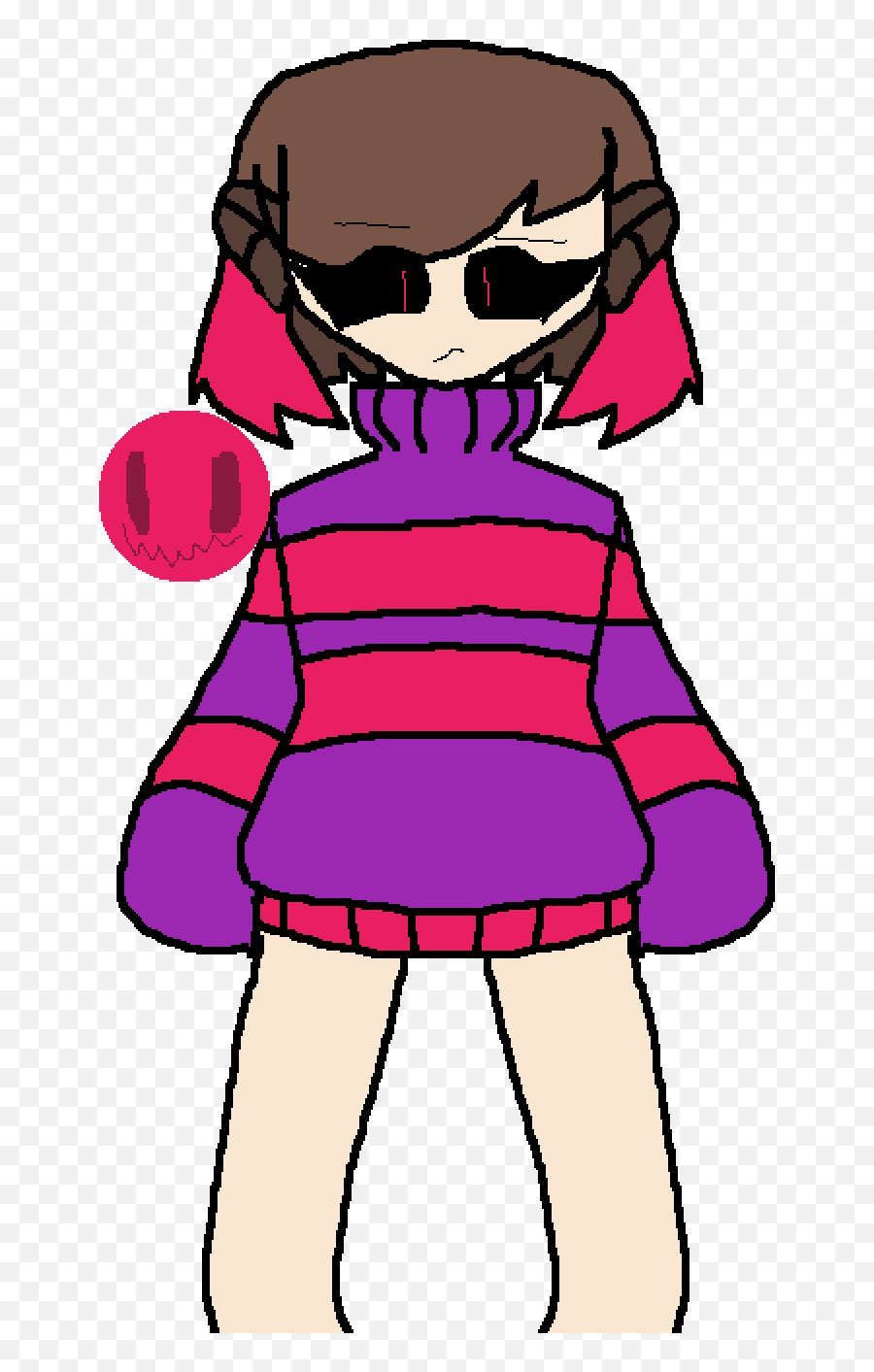 Editing Undertale Pink Frisk - Free Online Pixel Art Drawing Fictional Character Png,Undertale Frisk Icon