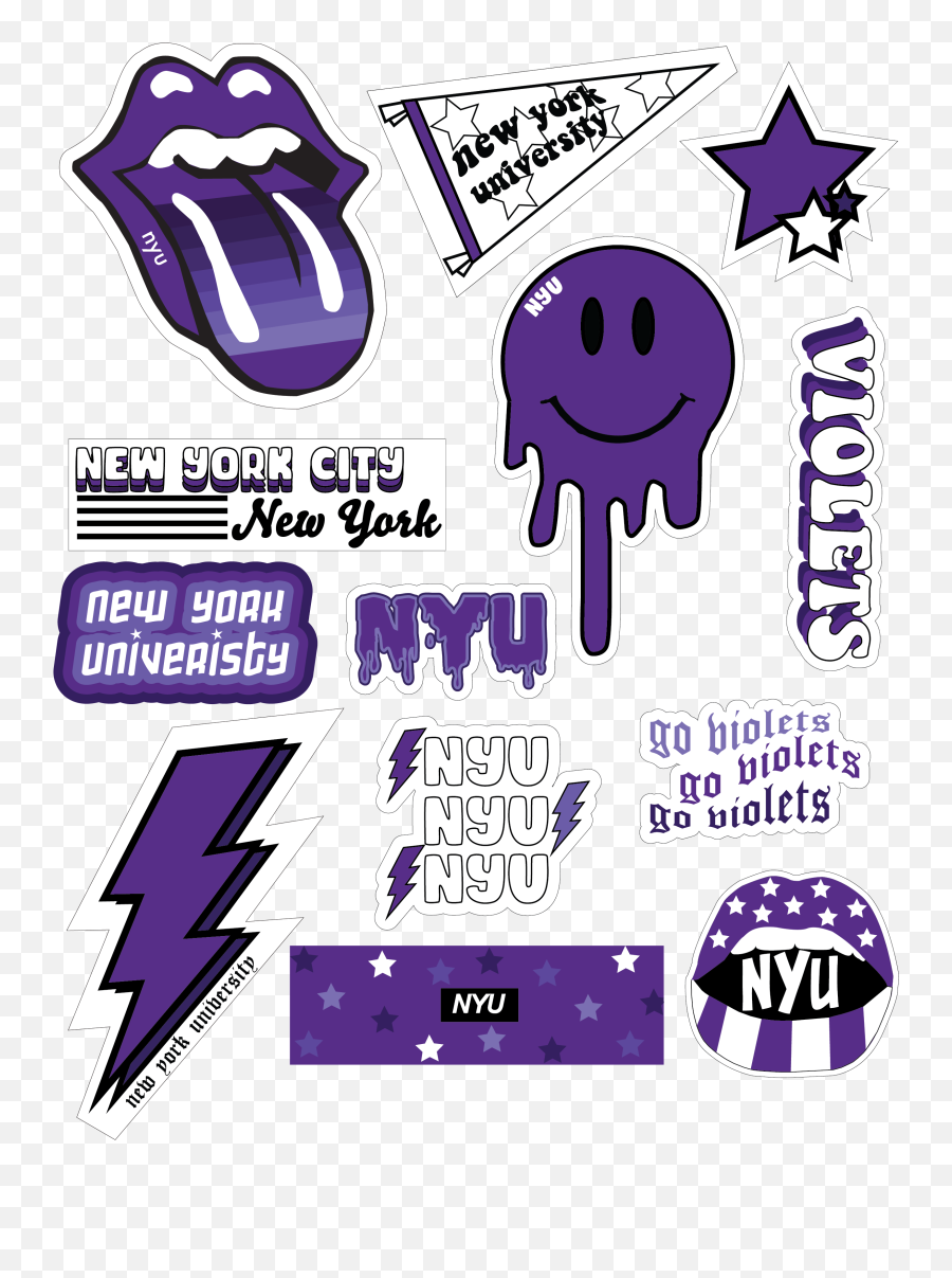 New York University Full Sticker Sheet Lkbstickersss - Umiami Stickers Png,Nyu Icon