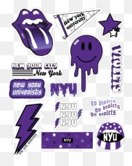 New York University Full Sticker Sheet Lkbstickersss - Umiami Stickers Png,Nyu Icon
