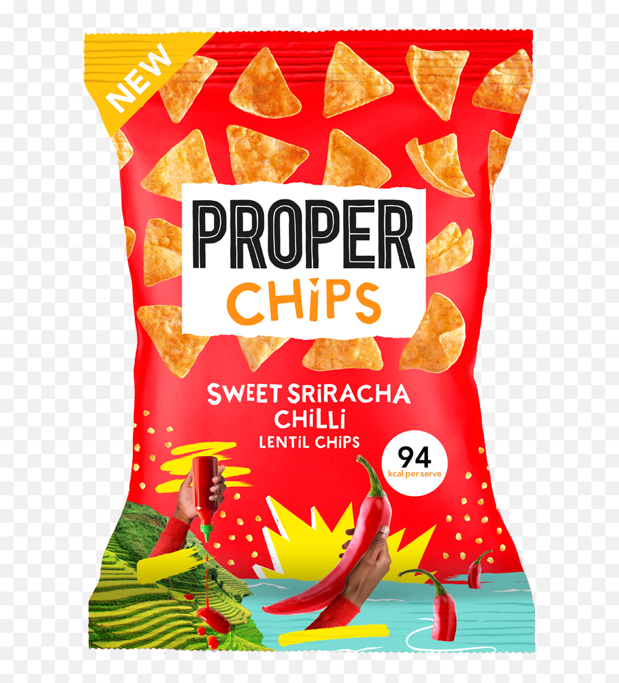 Sweet Sriracha Chilli Lentil Chips - Proper Sriracha Proper Chips Png,Sriracha Png