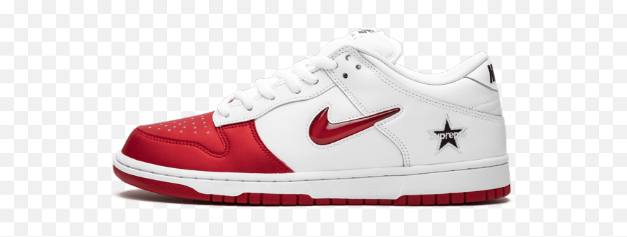 Nike Sb Dunk Low - Nike Dunks Low White On Red Png,Small Nike Logo
