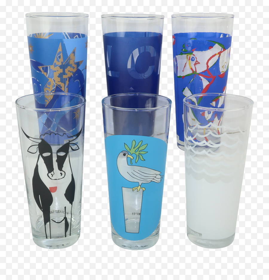 Ritzenhoff Post Modern Designer Milk Glasses Set 6 - Pint Glass Png,Milk Glass Png