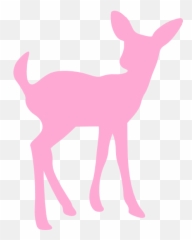 Pink Deer Image Clip Art - Vector Clip Art Baby Deer Pink Silhouette Png,Deer Transparent