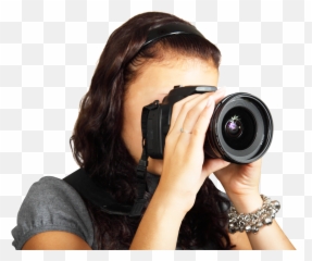 Young Female Photographer Taking Photos - Photography Png
