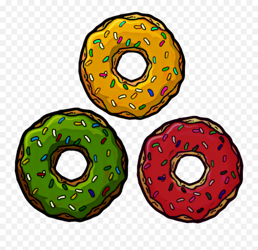 Donut Vert Jaune Rouge Colors Vertjaunerouge Greenye - Png Donuts Simpsons Png,Donuts Png