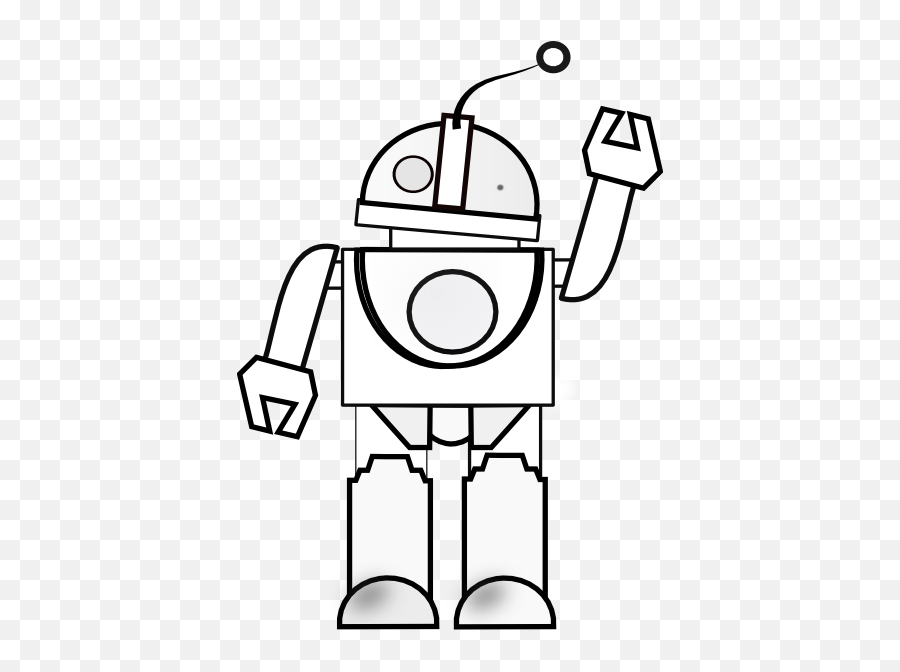 Robot Outline Clip Art - Vector Clip Art Online Robot Black And White Png,Robot Clipart Png