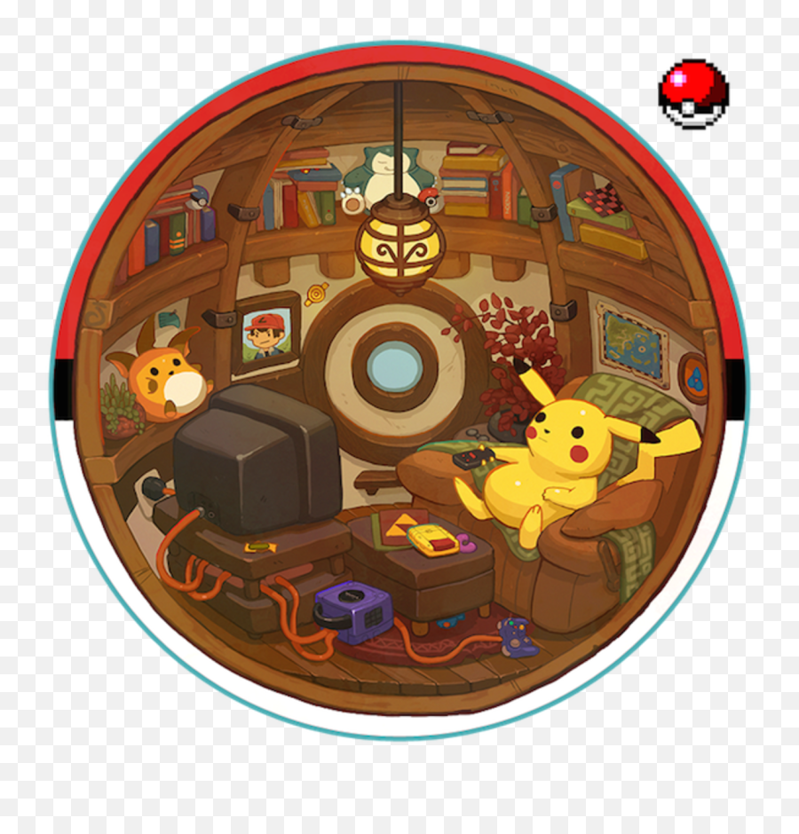 Cozy Pokeball Interior Pokémon Know Your Meme - Pikachu In Pokeball Png,Pokeball Transparent Background