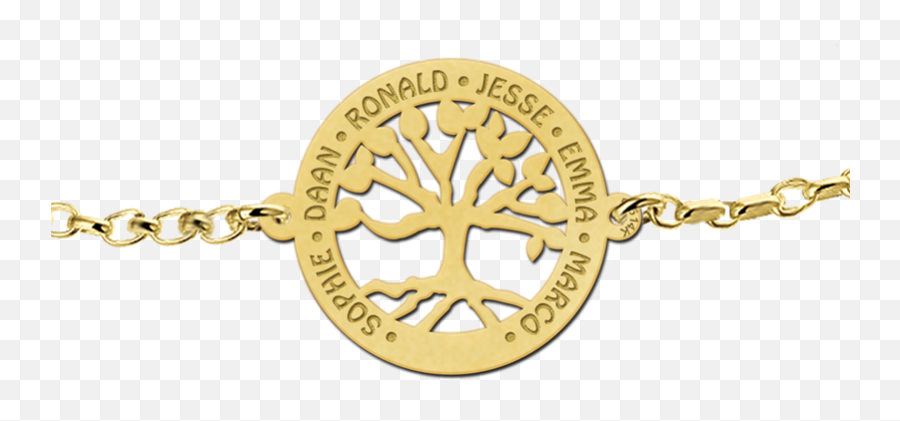 Golden Bracelet With Cut Out Tree Of Life - Emblem Png,Tree Of Life Logo