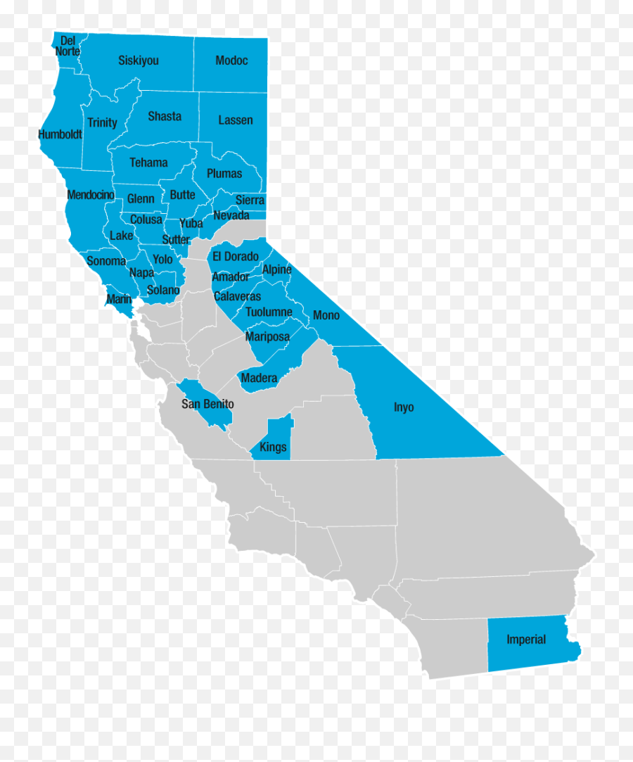 Cmsp Map - Rural Counties In California Png,California Map Png