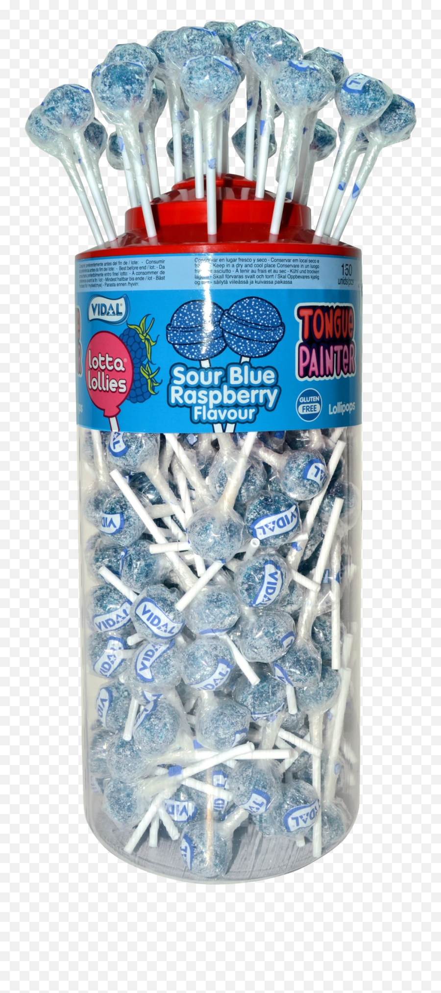 Details About Buzz Sweets 567 Sour Blue Raspberry Lollies 150 X 5p - Tongue Painter Lollies Png,Blue Raspberry Png