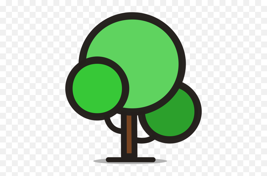 Forest Green Plant Round Tree - Round Tree Cartoon Png,Free Tree Icon