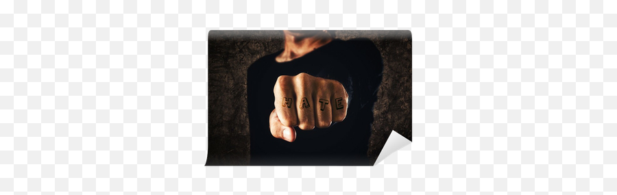 Wall Mural Hand With Clenched Fist - Tattooed Hate Pixershk Tatouage Poing Fermé Png,Clenched Fist Icon