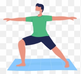 Best Premium Man In Mask Practicing Yoga Illustration - Yoga Class Images Png