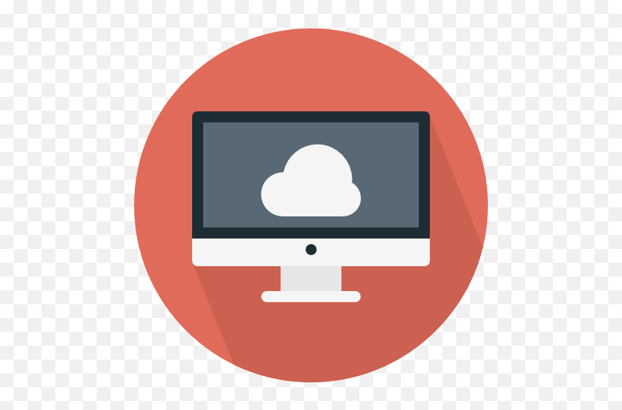 Computer Monitor Screen Cloud Computing Icon - Computer Flat Icon Png,Cloud Desktop Icon