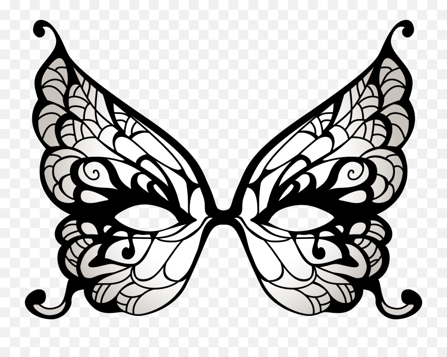 Mask Clipart Transparent Background - Butterfly Carnival Mask Png,Black Mask Png