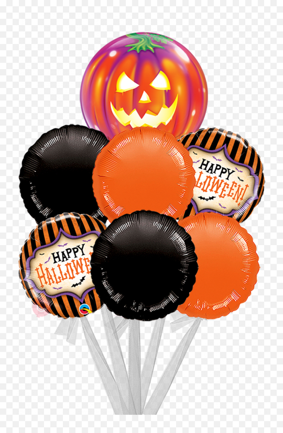 Happy Halloween Spooky Bats - Bigger Bouquet 7 Balloons Halloween Balloons Transparent Png,Happy Halloween Transparent