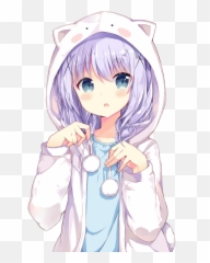 Anime Girl Eyes Png - Tippy Hoodie Anime Girls Purple Haired