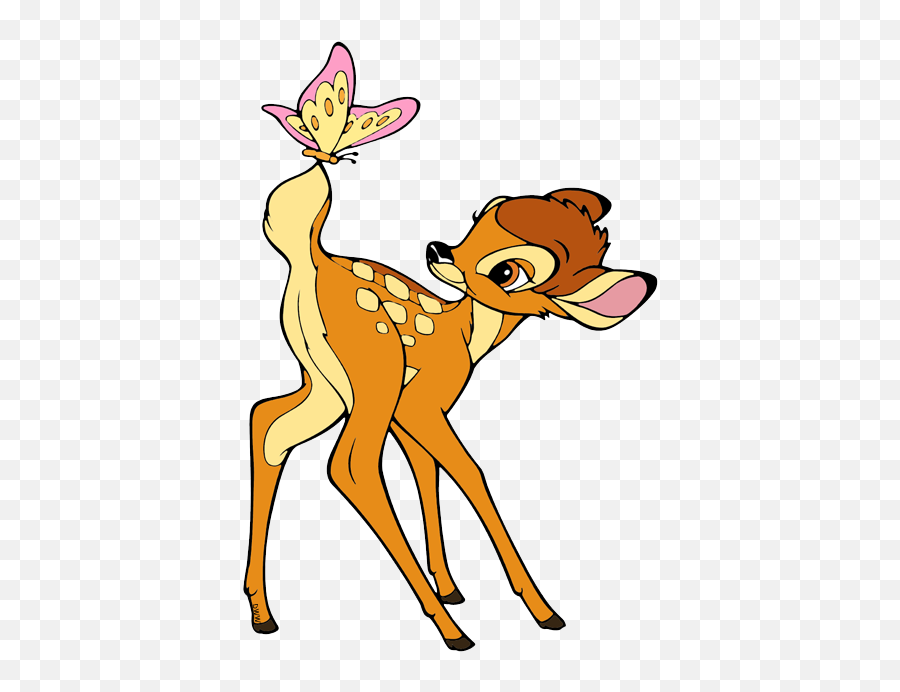 Bambi Clip Art - Disney Bambi With Butterfly Png,Bambi Png