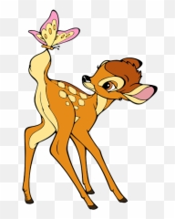 Bambi Clip Art - Disney Bambi With Butterfly Png,Bambi Png