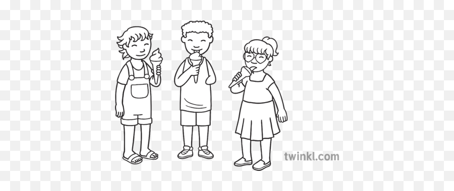 Children Eating Icecream No Background Summer Outdoors - Cartoon Png,Summer Transparent Background