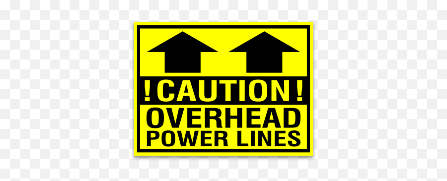 Caution Overhead Power Lines - Horizontal Png,Power Lines Png
