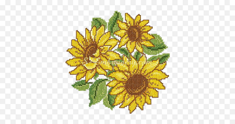 Download Cross Stitch Sunflower - Cross Stitch Embroidery Patterns For Sunflower Png,Embroidery Png