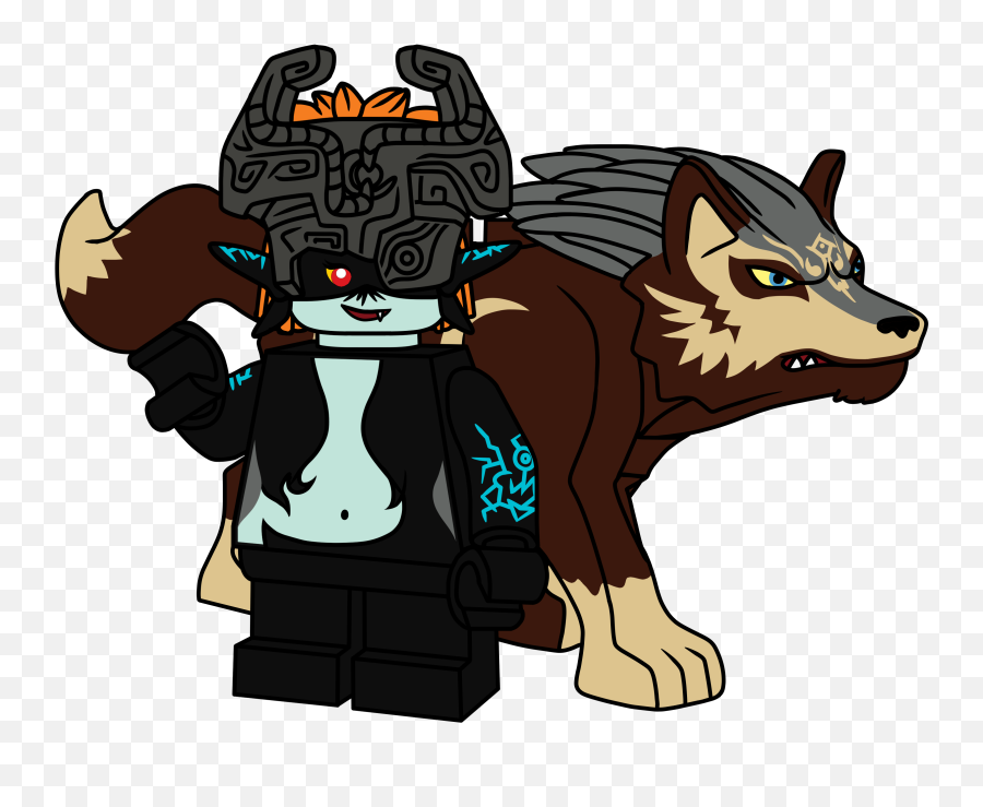 Lego Midna And Wolf Link - Midna With Wolf Link Png,Midna Png