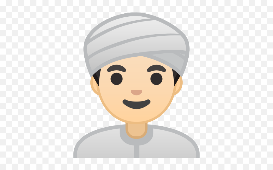 U200d Man Wearing Turban Light Skin Tone Emoji - Emoji Person Raising Hand Png,Turban Png