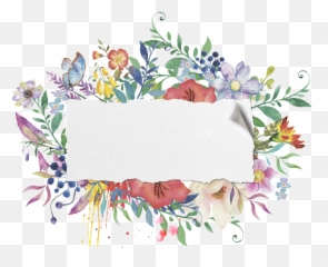 Download Blue And Flower Frame Transparent Decorative Png