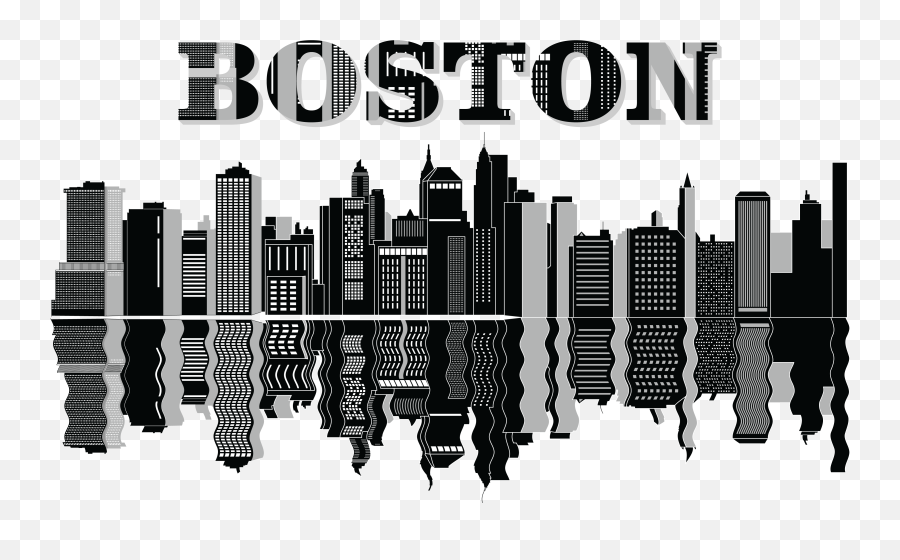 City Clipart Black And White Png - Boston Skyline Clipart,City Clipart Png