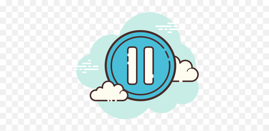 Pause Button Icon In Cloud Style - Zoom Aesthetic Icon Png,Stop Button Icon