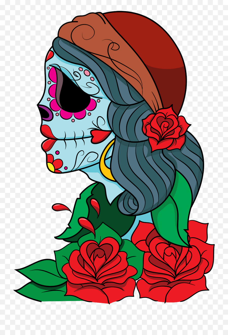 Day Of The Dead Gypsy Clipart Free Download Creazilla Png