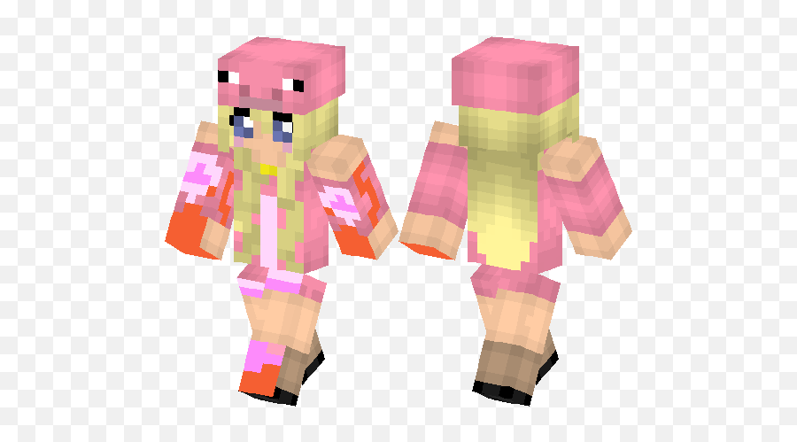 The Colorful Pig Girl Minecraft Skin Hub - Fictional Character Png,Minecraft Pig Png