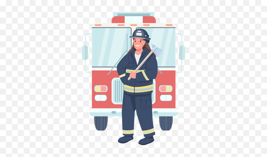 Best Premium Woman Firefighter Illustration Download In Png - Firemen Animations,Fire Fighter Icon