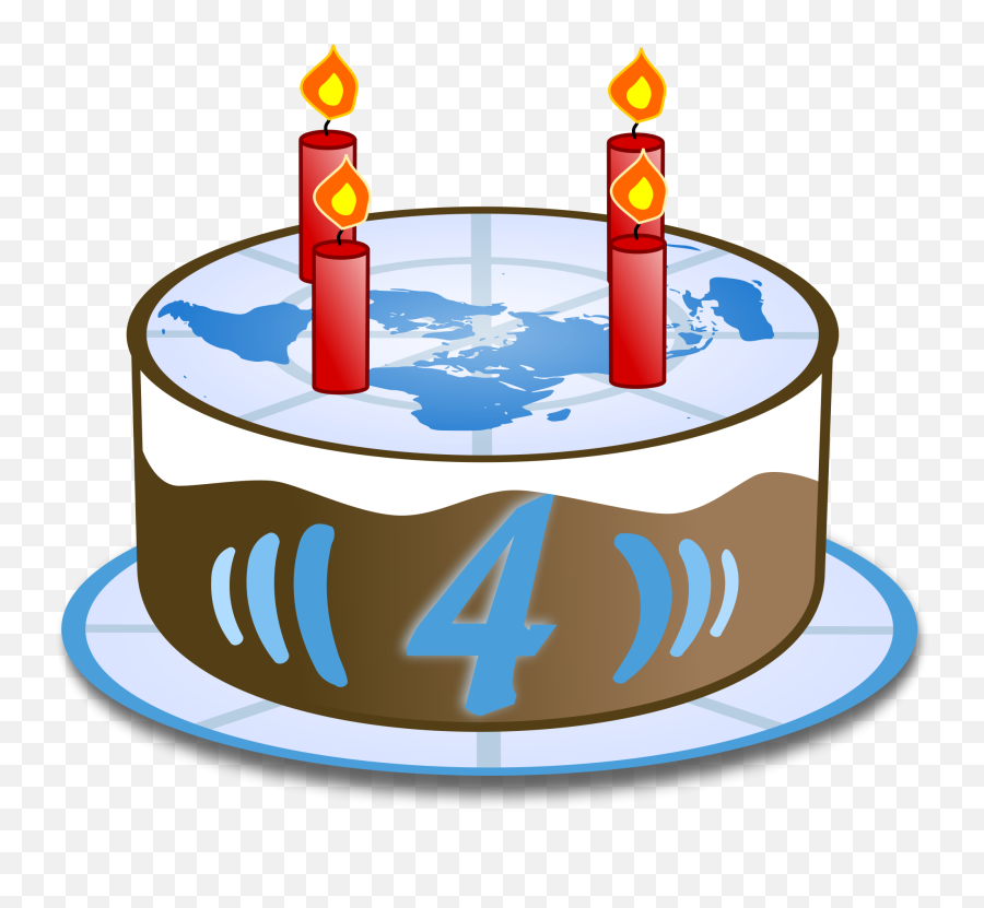 Birthday Cake 4 Png Transparent - 4 Year Birthday Cake Png,Birthday Cake Transparent