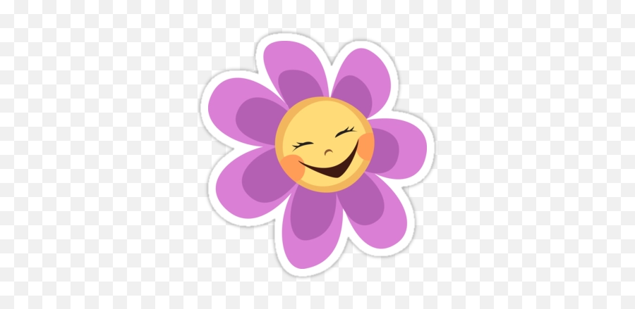 Happy Flower Sticker - Happy Flower Clipart Png,Cute Flower Png
