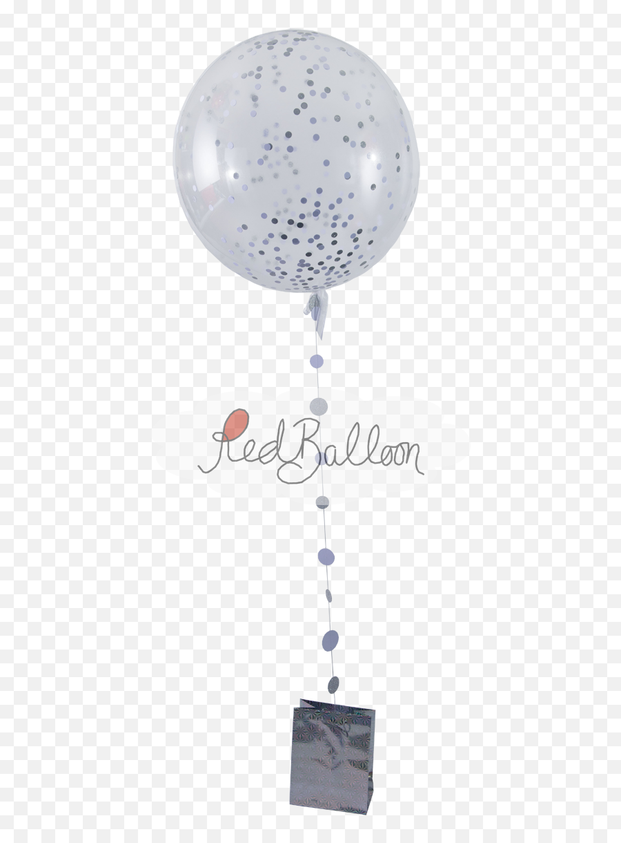 Silver Confetti Balloon Red - Balloon Png,Silver Confetti Png