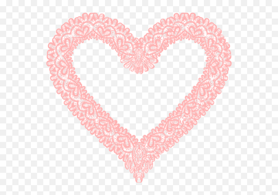 Free Online Peach Heart Shape Vector For - Heart Png,Doily Png