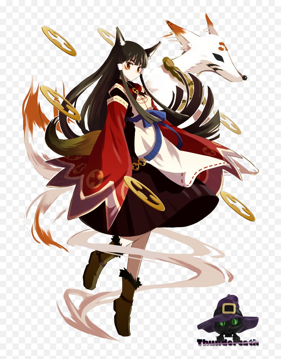 Fox Girl Psd68008 - Anime Cat Girl Mage Full Size Png Anime Fox Girl Png,Mage Png