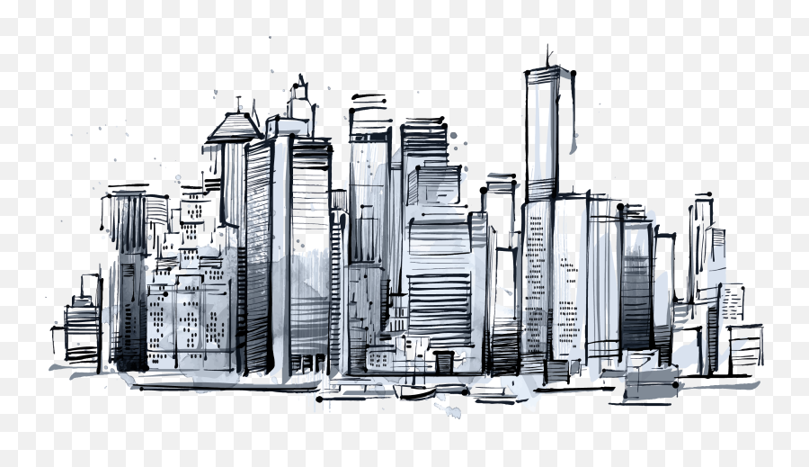 Sketch New York Skyline - Skyscraper Png,New York Skyline Silhouette Png