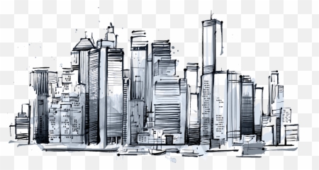Sketch New York Skyline - Skyscraper Png