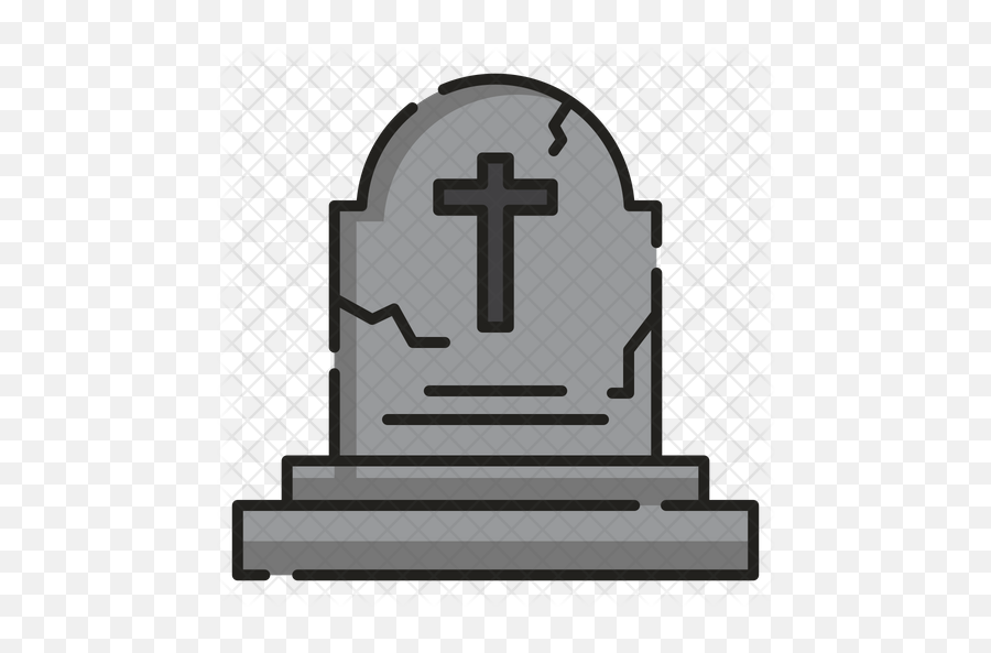 Tombstone Icon Of Colored Outline Style - Lapida Png,Tombstone Png