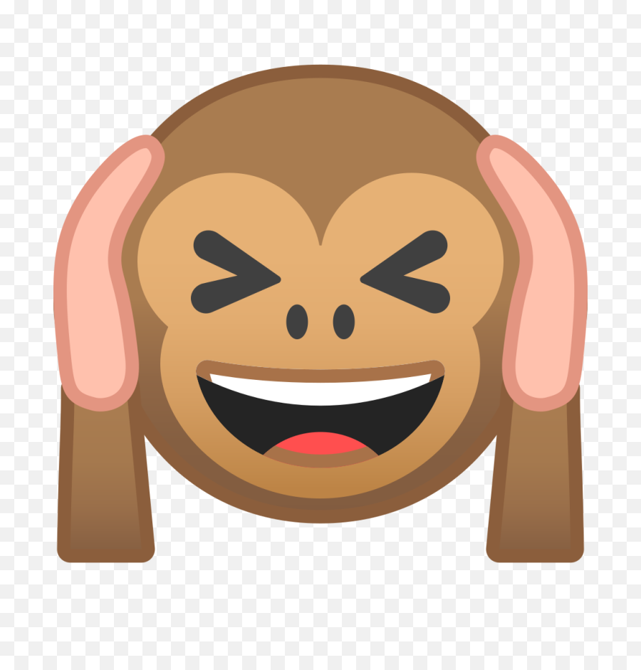 Hear No Evil - Monkey Covering Ears Emoji Png,No Emoji Png